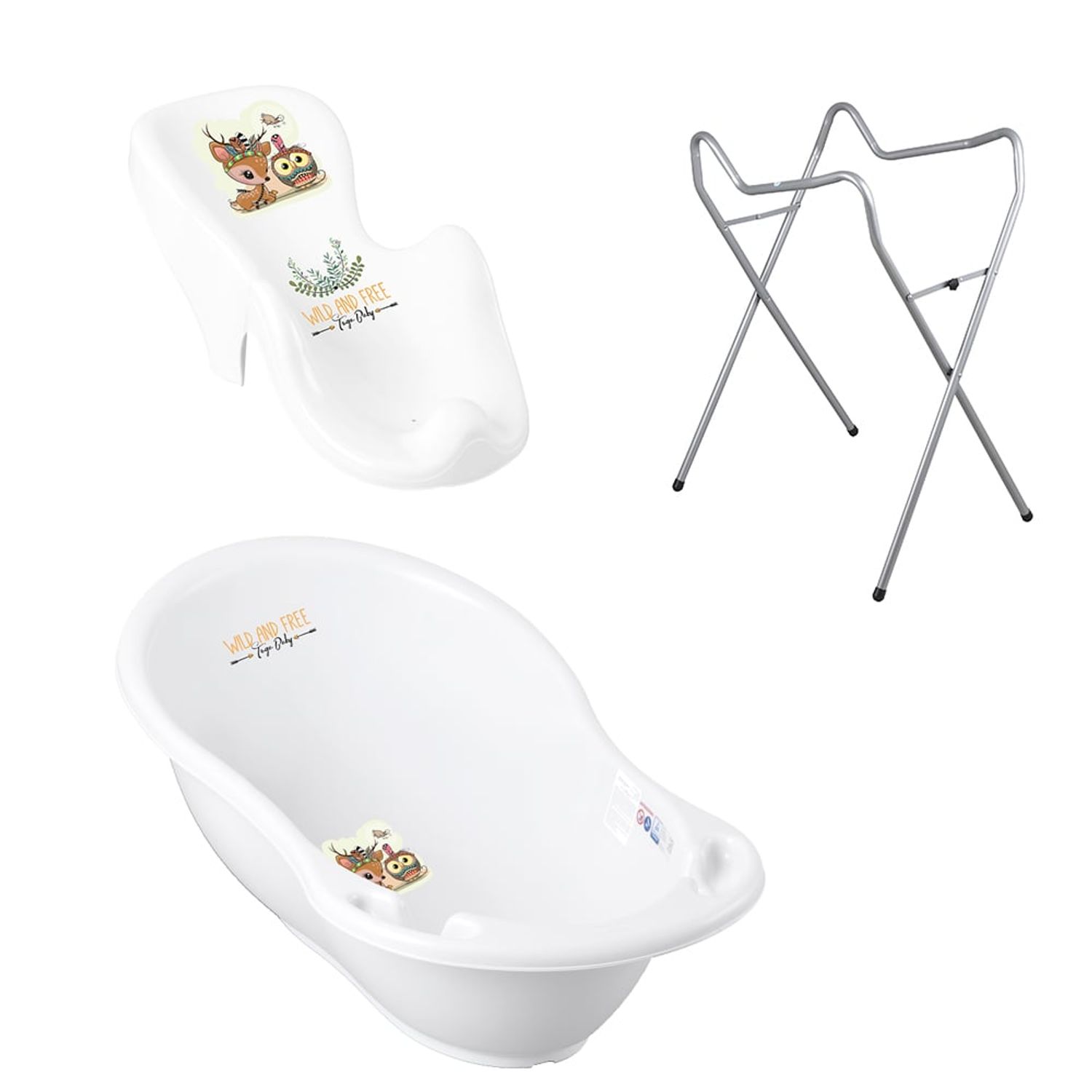 Set pachet cadita alba Caprioara 86 cm + suport anatomic si suport universal DZ fotografia produsului