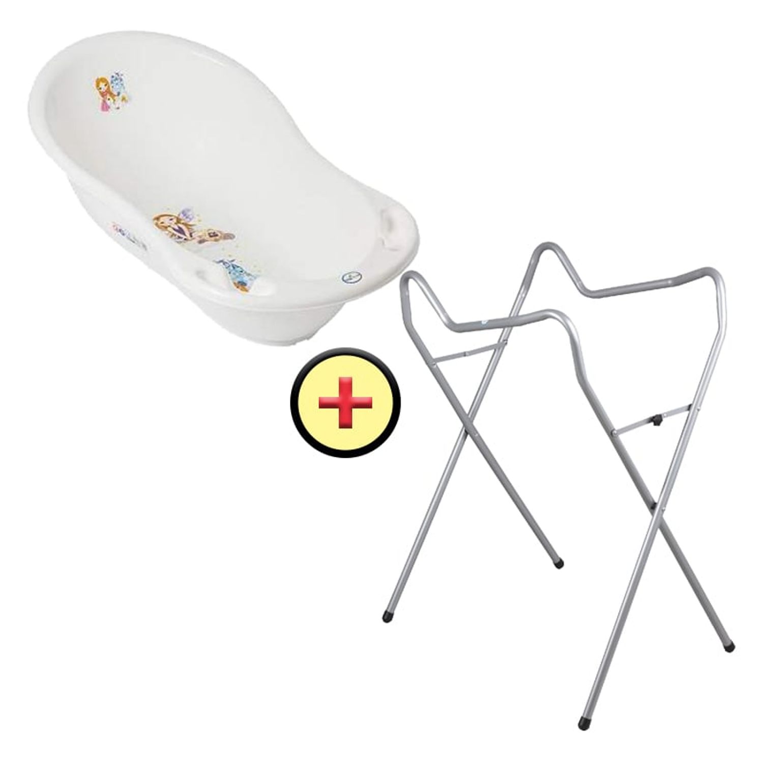 Set cadita 102 cm + Suport universal metalic LP alb fotografia produsului