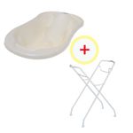 Set cadita anatomica + suport metalic cu alb fotografia produsului
