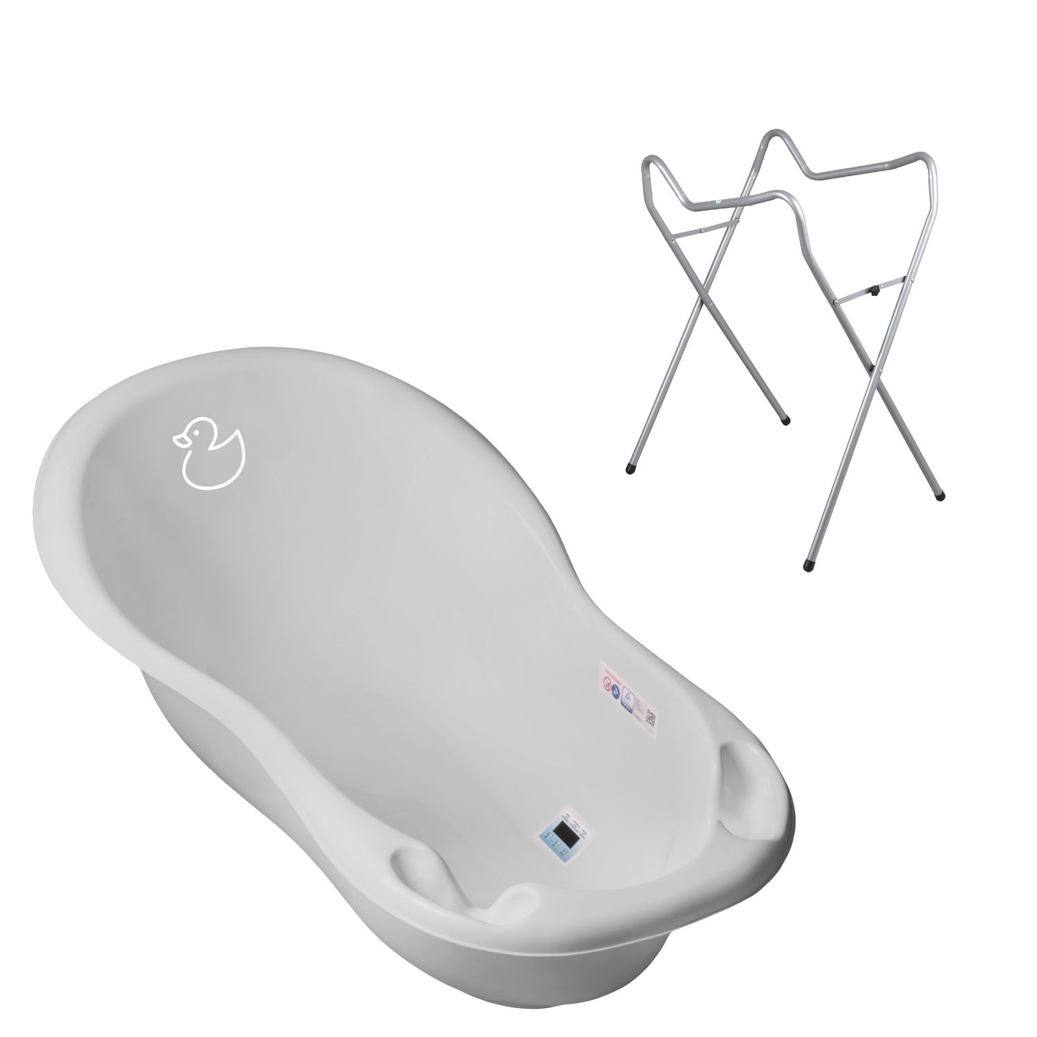 Set cadita 102 cm + Suport universal metalic Duck Gri fotografia produsului