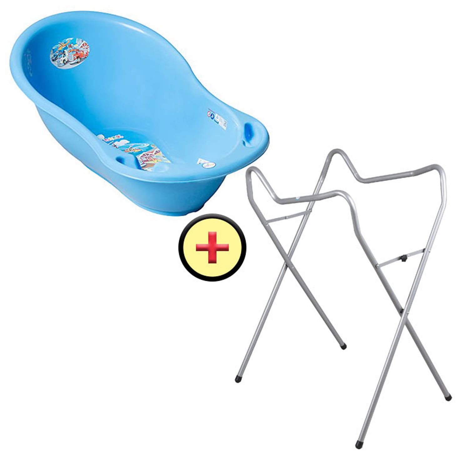 Set cadita 86 cm + Suport universal metalic CS Albastru fotografia produsului