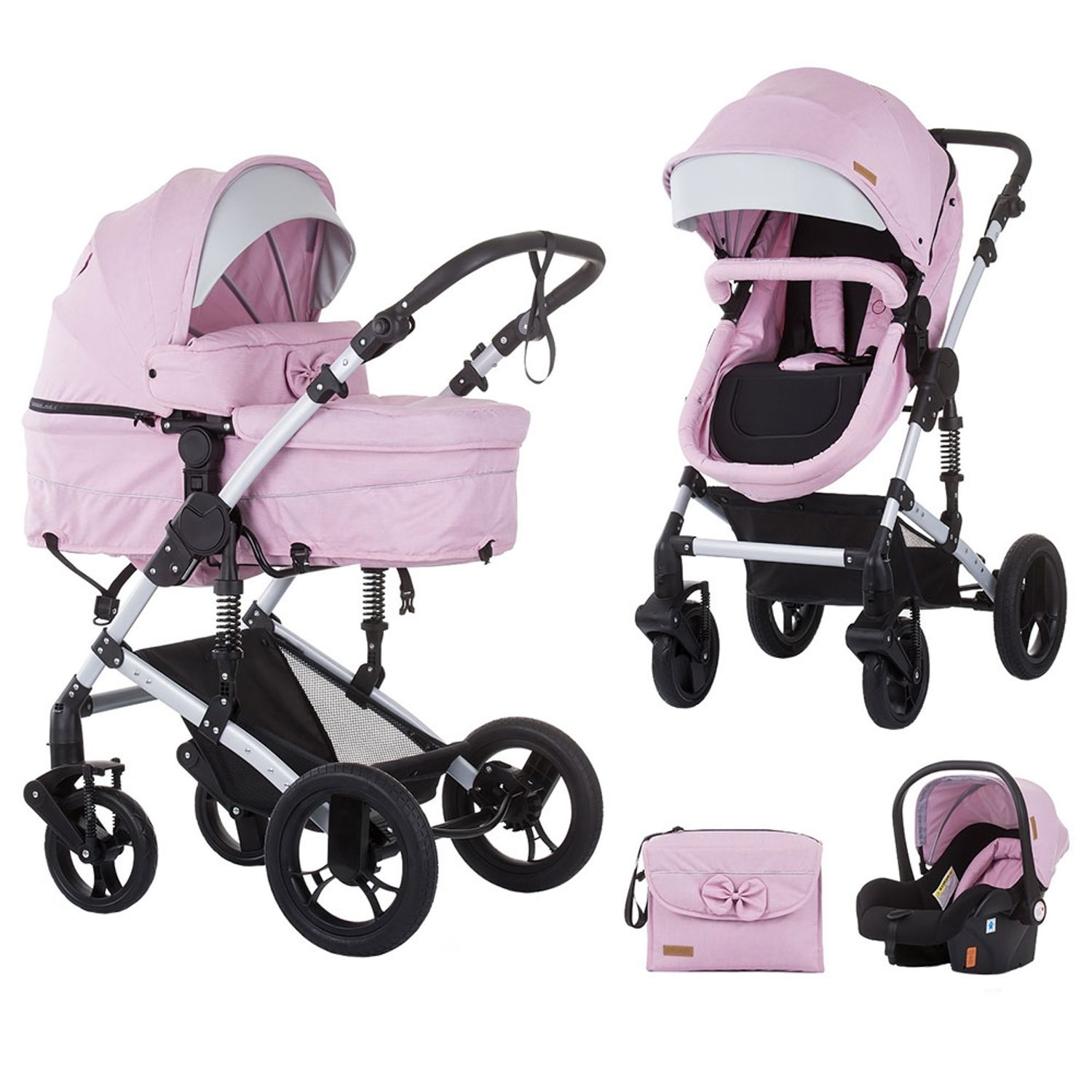Carucior Chipolino Camea 3 in 1 blush fotografia produsului