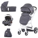 Carucior Chipolino Electra 3 in 1 silver cu cadru alb fotografia produsului