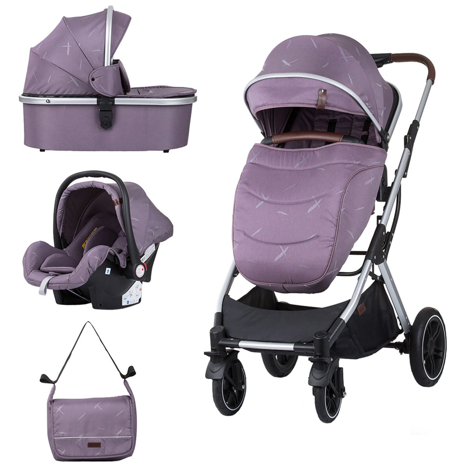 Carucior Chipolino Zara 3 in 1 lilac fotografia produsului