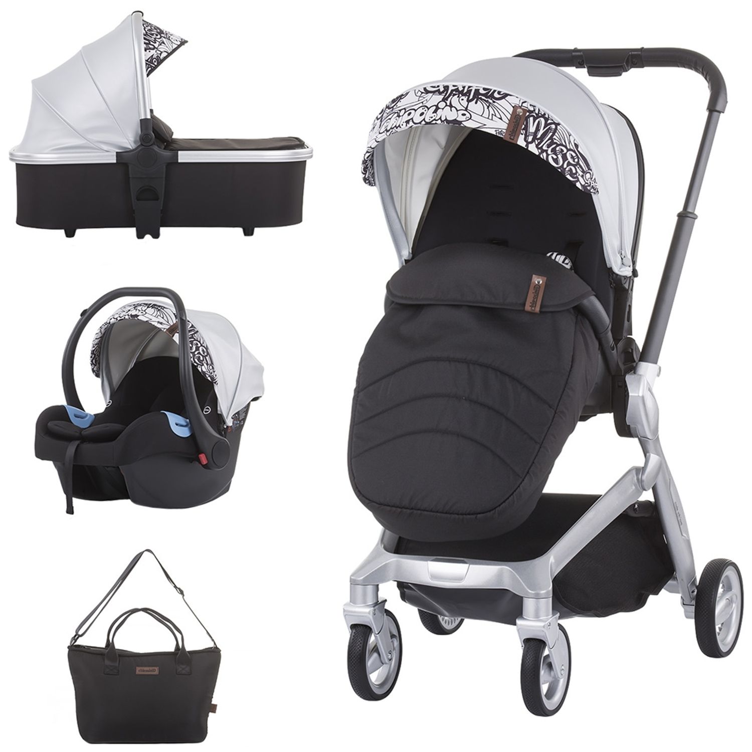 Carucior Chipolino Emotion 3 in 1 silver fotografia produsului