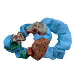 Set 2 elastice par, tip scrunchies, multicolor - Turcoaz fotografia produsului