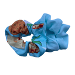 Set 2 elastice par, tip scrunchies, multicolor - Turcoaz fotografia produsului View 2 S