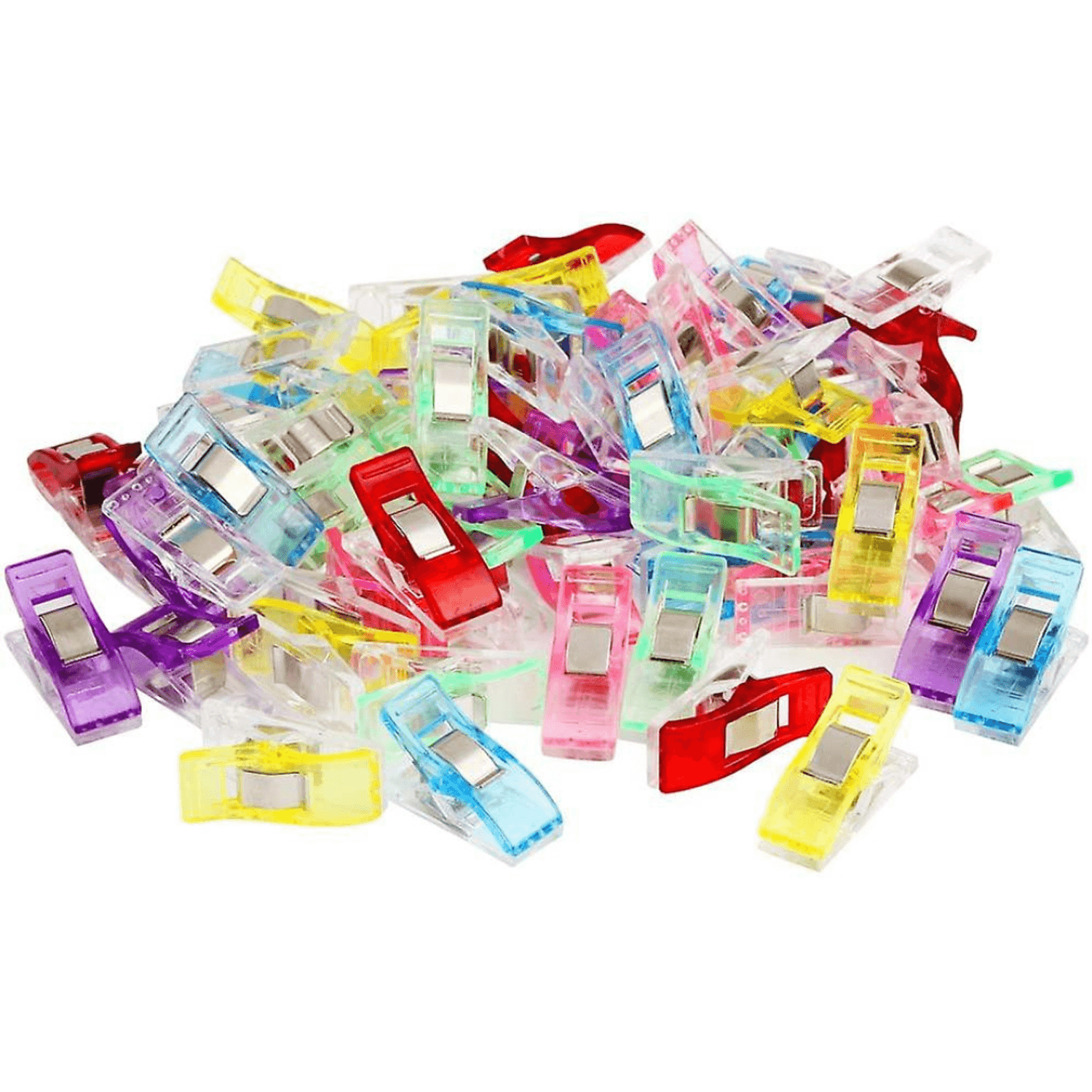 Set clipsuri fixare materiale textile, 2.7cm x 1.5cm x 1cm, 30 bucati, multicolor fotografia produsului