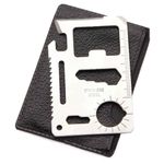 Card multifunctional de supravietuire, 11 instrumente, otel inoxidabil fotografia produsului