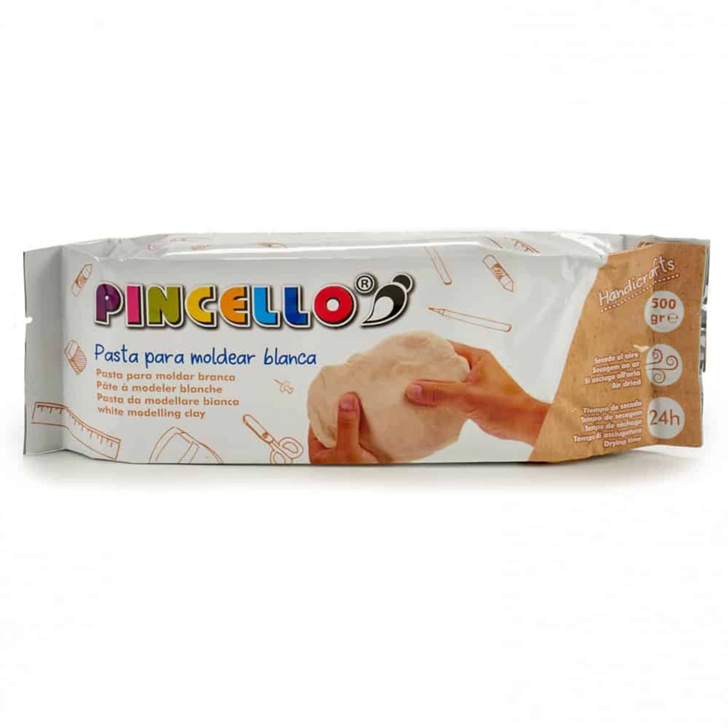 Pasta modelaj Pincello, 500 gr, alb fotografia produsului