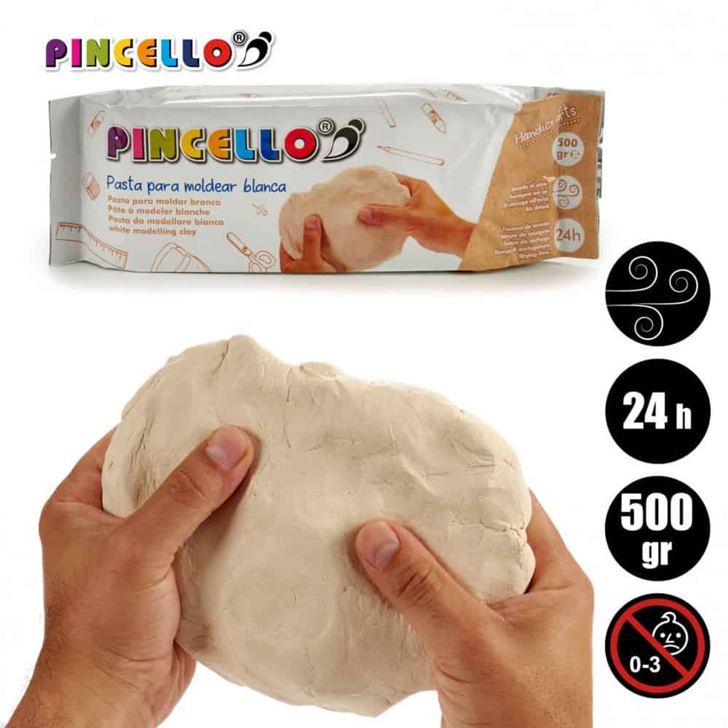 Pasta modelaj Pincello, 500 gr, alb fotografia produsului View 3 L