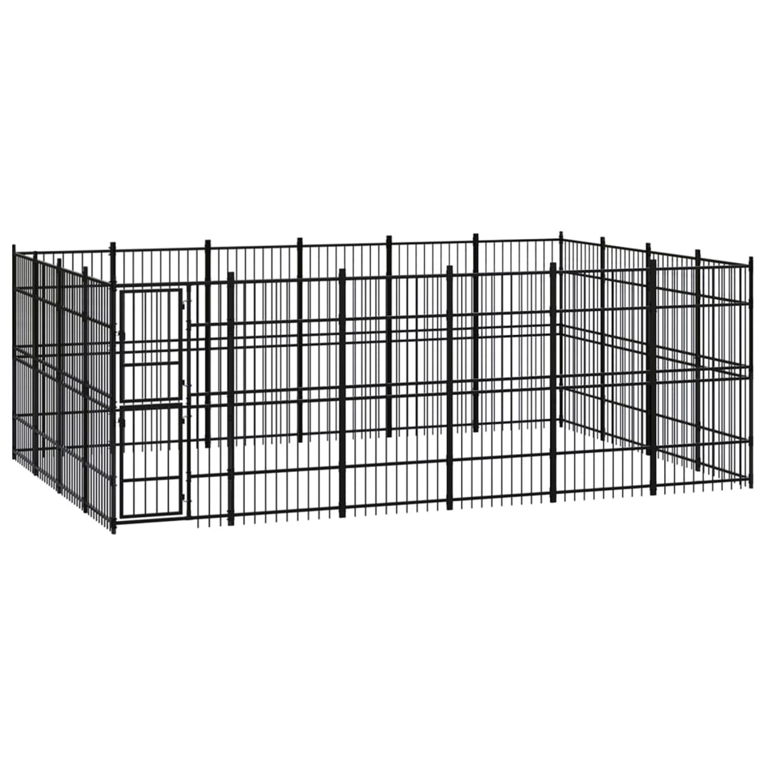 vidaXL Padoc pentru c&acirc;ini de exterior, 22,12 m&sup2;, oțel,3097984 fotografia produsului