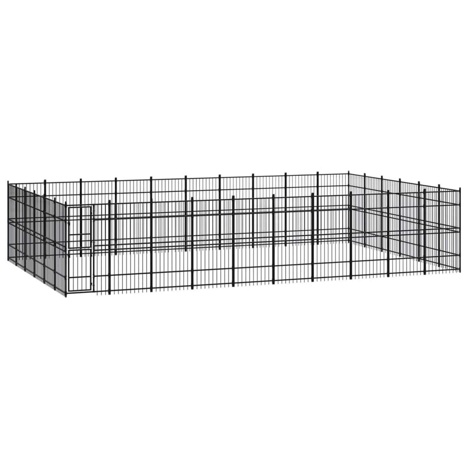 vidaXL Padoc pentru c&acirc;ini de exterior, 55,3 m&sup2;, oțel fotografia produsului