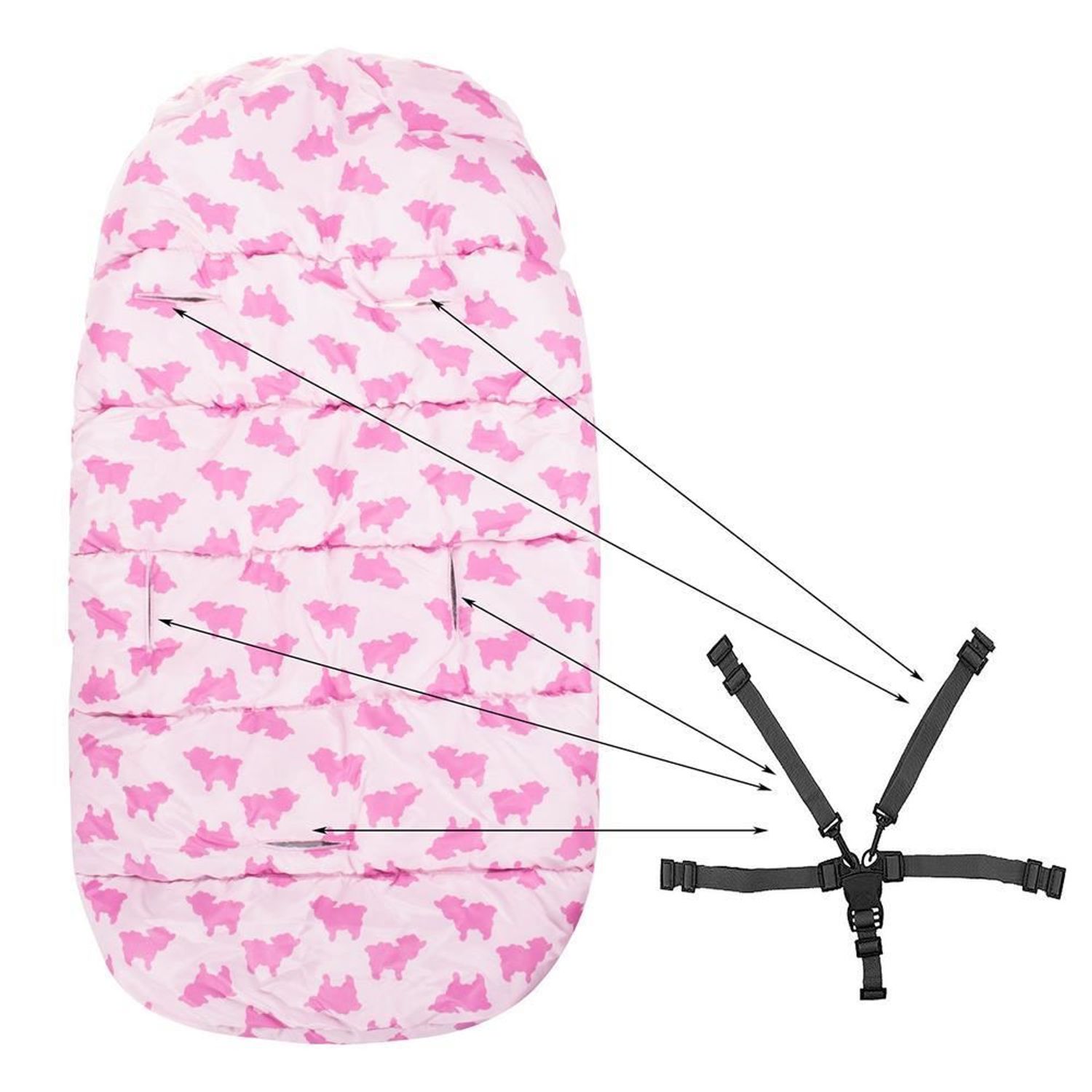 Sac de dormit pentru copii, bebelusi, roz, 80x45/40 cm, Springos fotografia produsului View 5 L