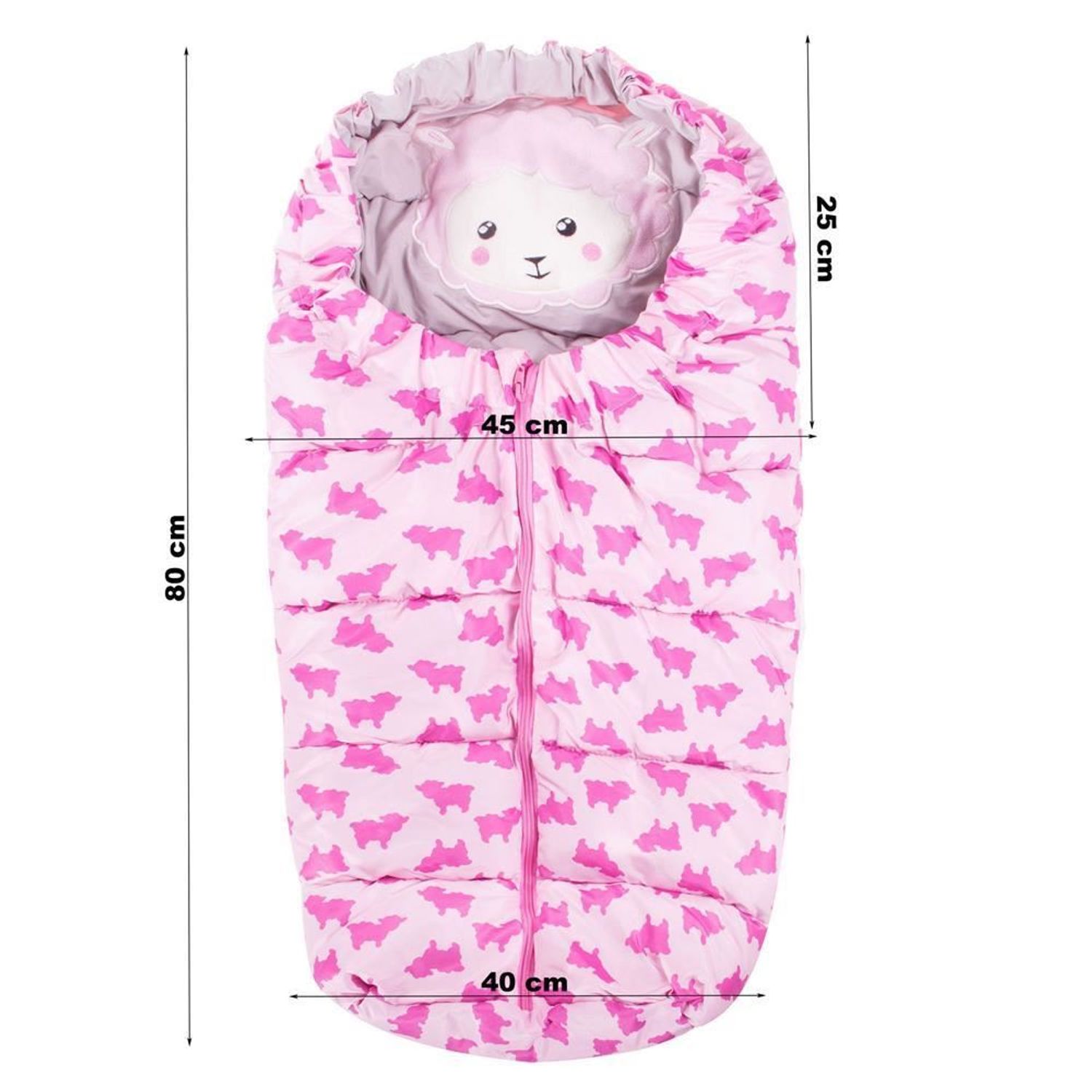 Sac de dormit pentru copii, bebelusi, roz, 80x45/40 cm, Springos fotografia produsului View 7 L