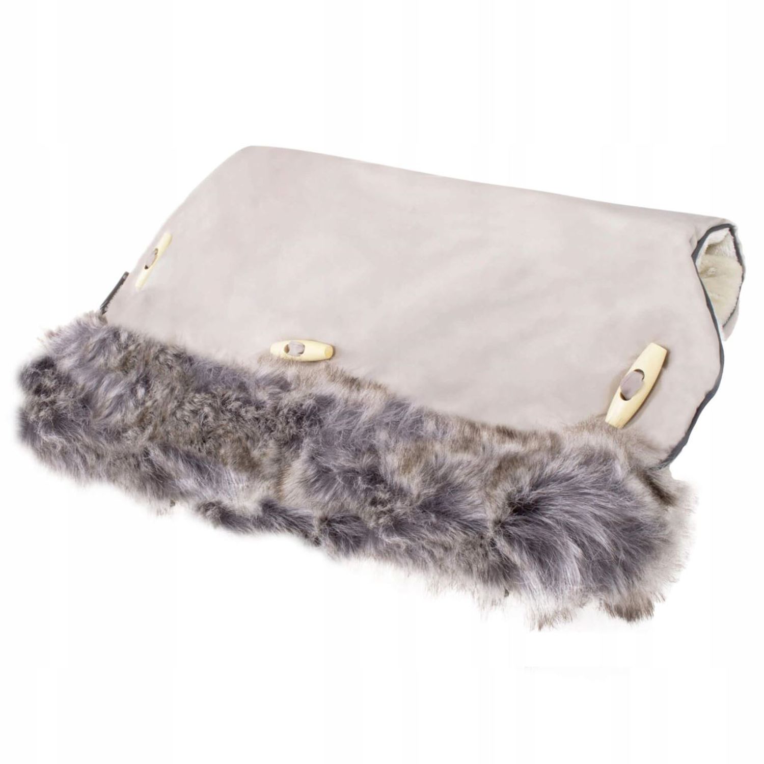 Manson, manusi, iarna, pentru carucior, cu blana, bej, 45x50/40 cm, Springos fotografia produsului View 2 L