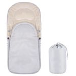 Sac de dormit pentru copii, bebelusi, cu husa, gri si bej, 90x43/35 cm, Springos fotografia produsului View 5 S