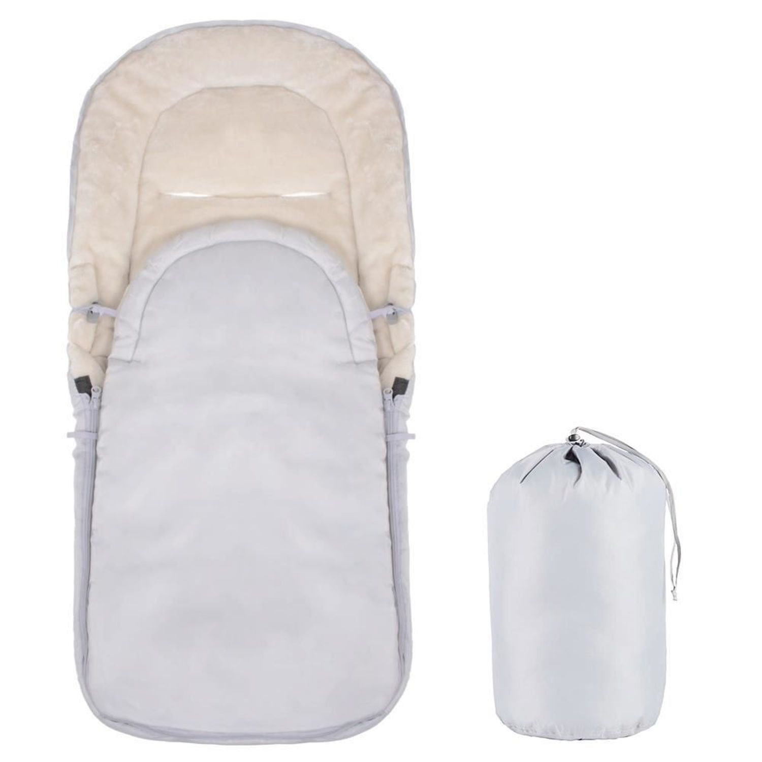 Sac de dormit pentru copii, bebelusi, cu husa, gri si bej, 90x43/35 cm, Springos fotografia produsului View 5 L