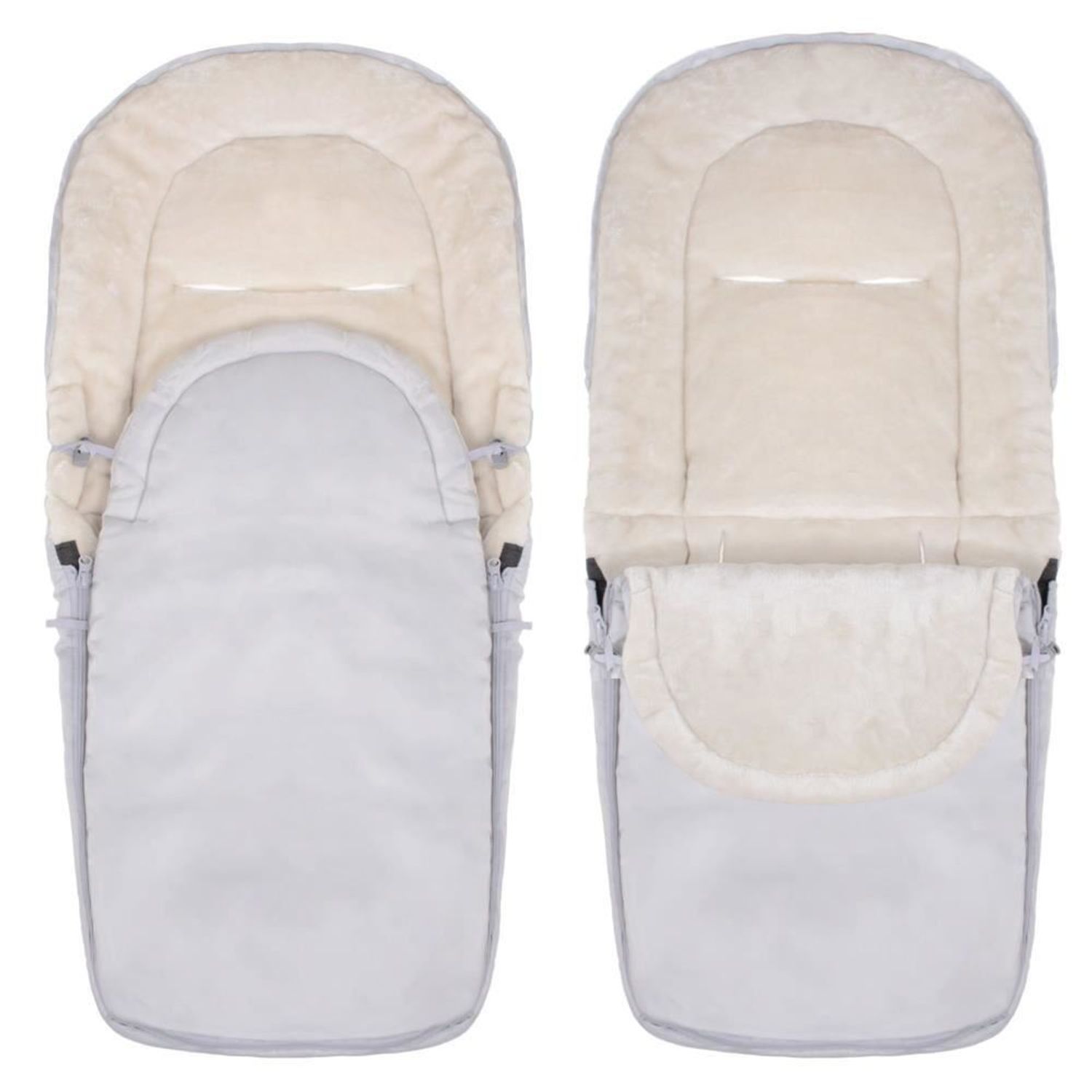 Sac de dormit pentru copii, bebelusi, cu husa, gri si bej, 90x43/35 cm, Springos fotografia produsului View 12 L