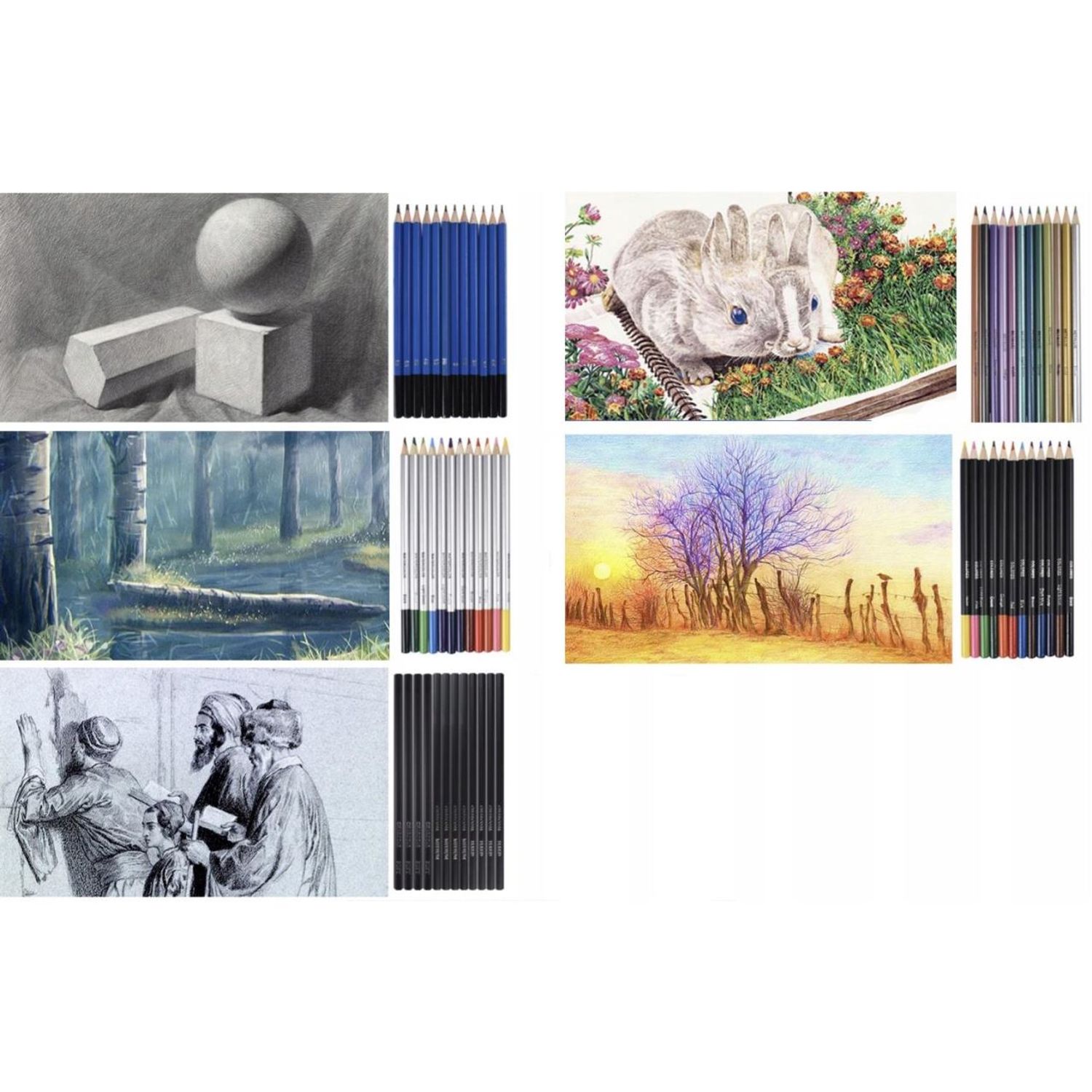 Set desen, schite, cu husa, 72 piese, 21x3.5x30 cm, Malatec fotografia produsului View 3 L