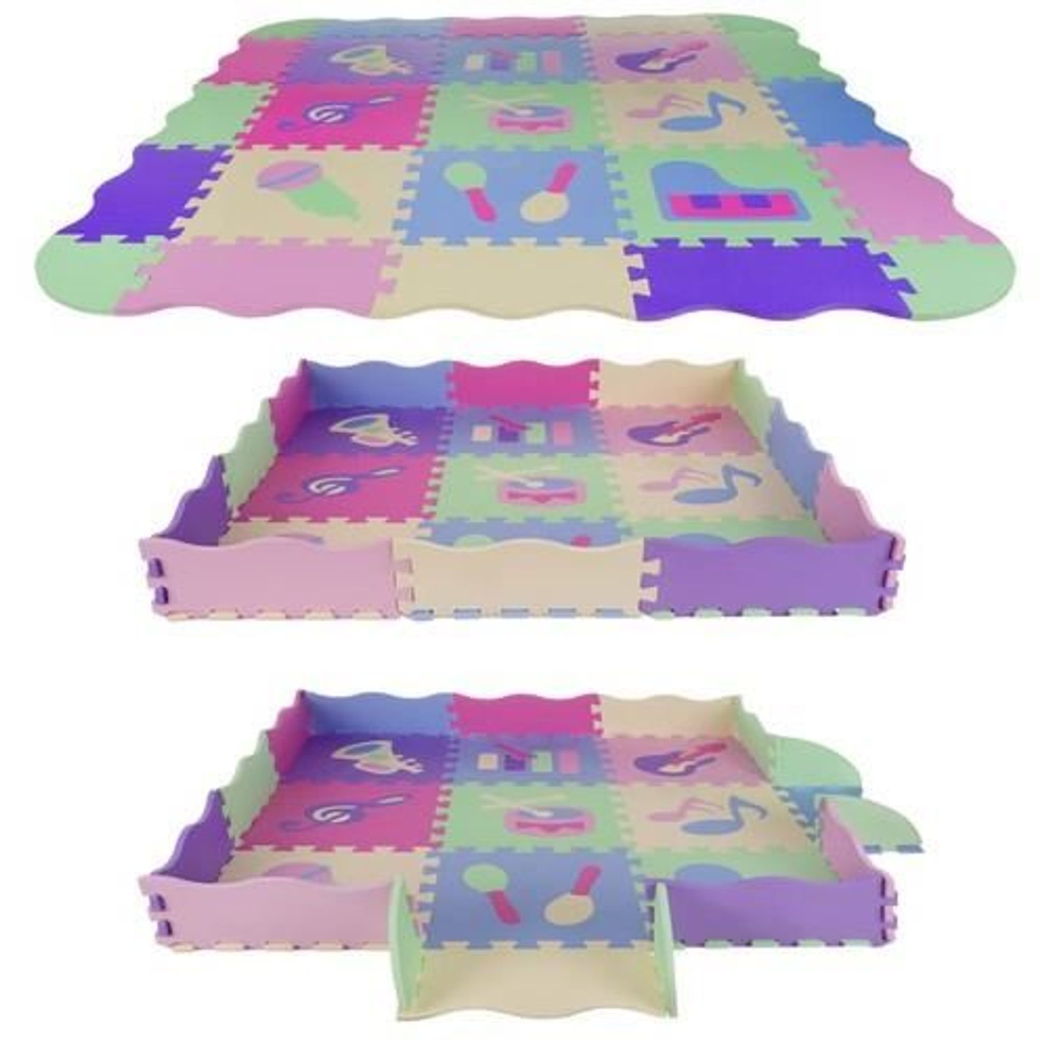 Covor tip puzzle, pentru copii, spuma EVA, 25 piese, 30x30 cm, Isotrade fotografia produsului View 10 L