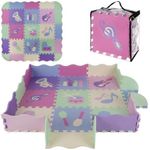 Covor tip puzzle, pentru copii, spuma EVA, 25 piese, 30x30 cm, Isotrade fotografia produsului View 3 S