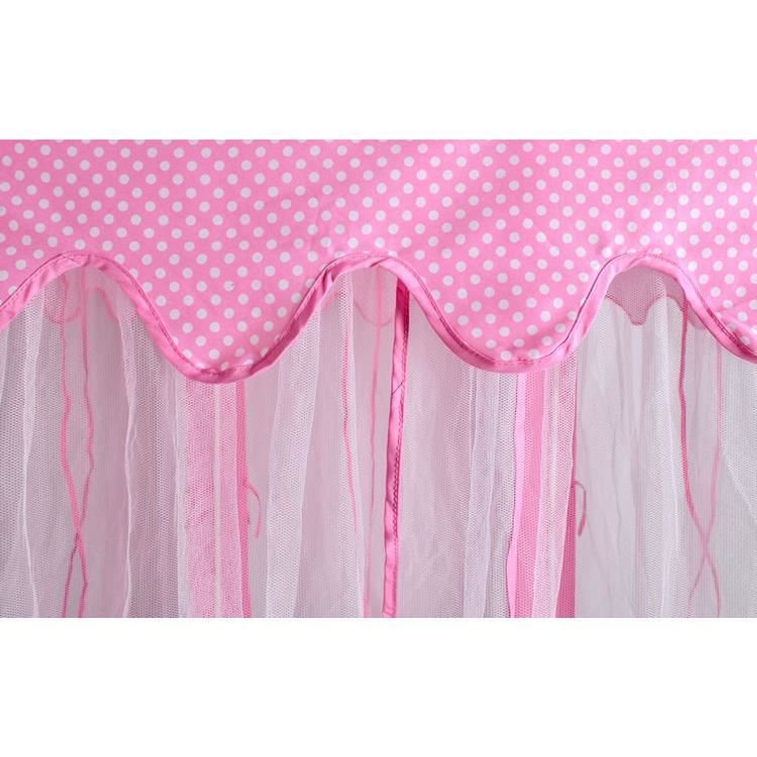 Cort de joaca pentru copii, hexagonal, cu perdele, roz, 135x135x140 cm fotografia produsului