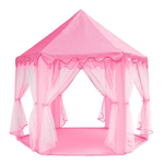 Cort de joaca pentru copii, hexagonal, cu perdele, roz, 135x135x140 cm fotografia produsului View 9 S