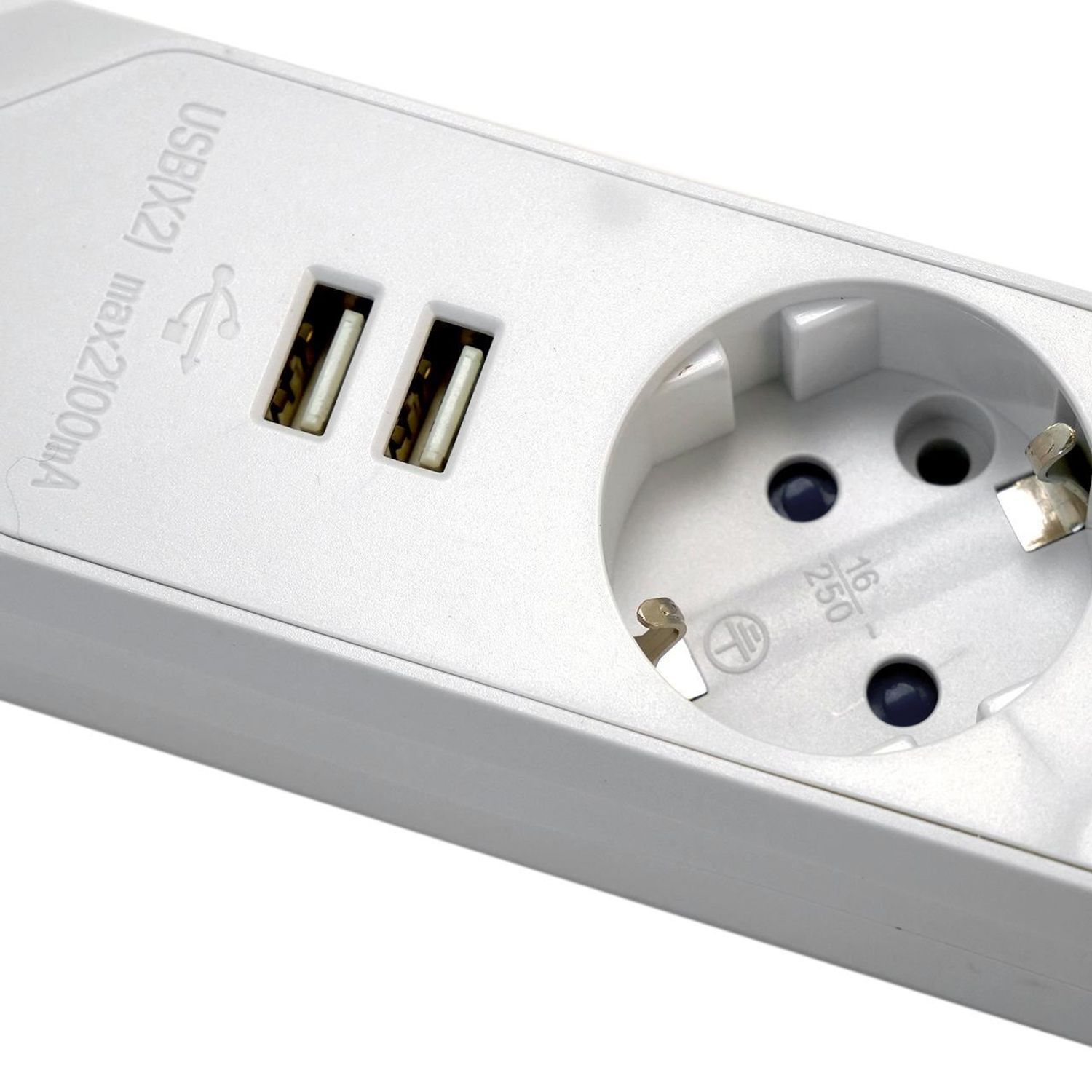 Prelungitor electric 3 prize, 2xUSB, 1.5 m, intrerupator, GELUX fotografia produsului View 2 L
