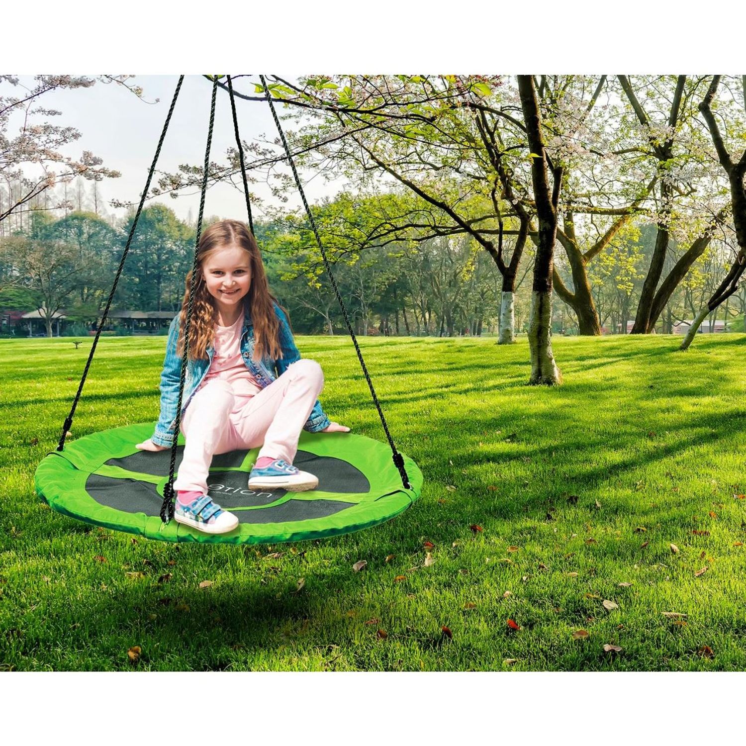 Leagan suspendat, cuib de barza, verde, max 100 kg, 100 cm fotografia produsului View 2 L