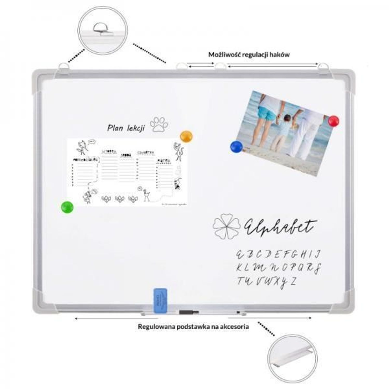 Tabla magnetica cu stergere uscata, 60x45 cm, Springos fotografia produsului View 3 L