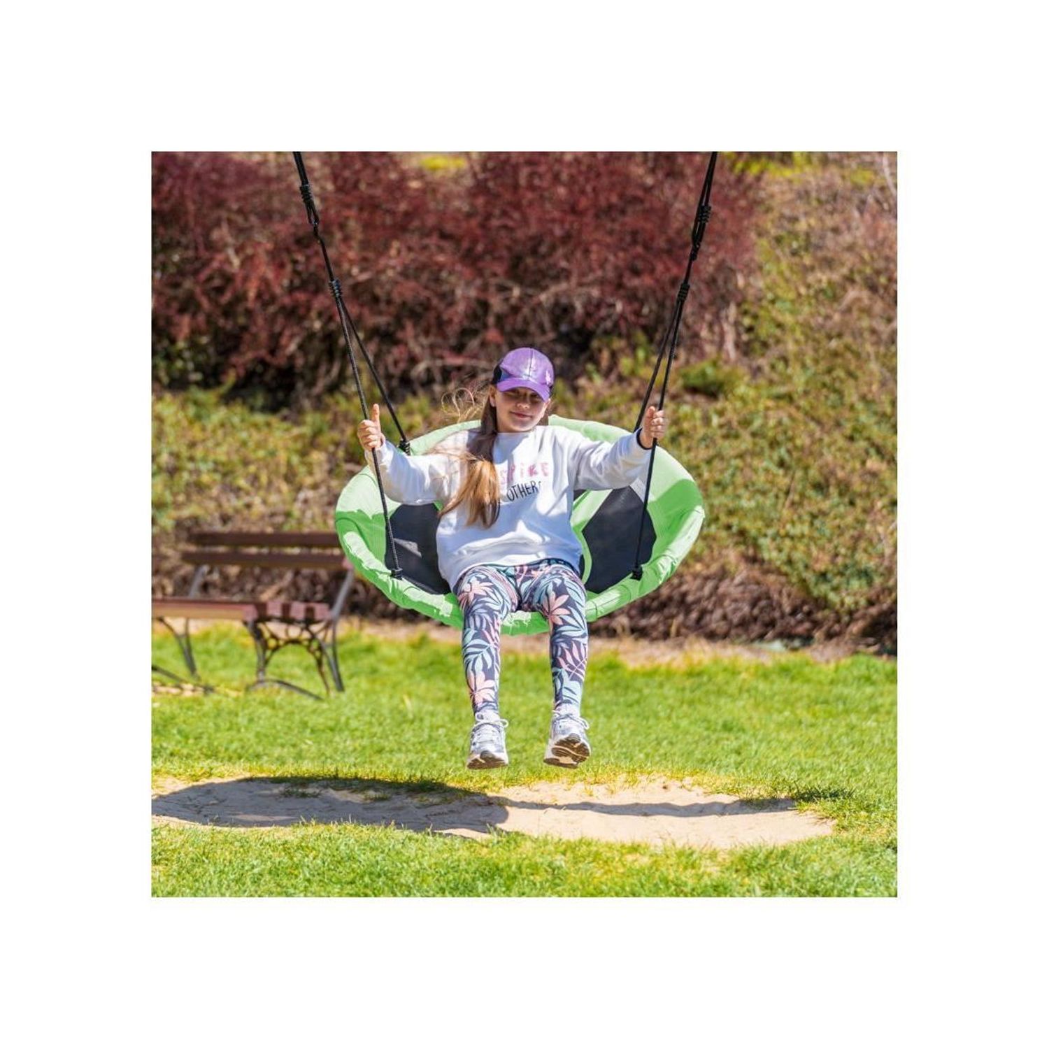 Leagan suspendat, cuib de barza, verde, max 150 kg, 95 cm fotografia produsului View 4 L