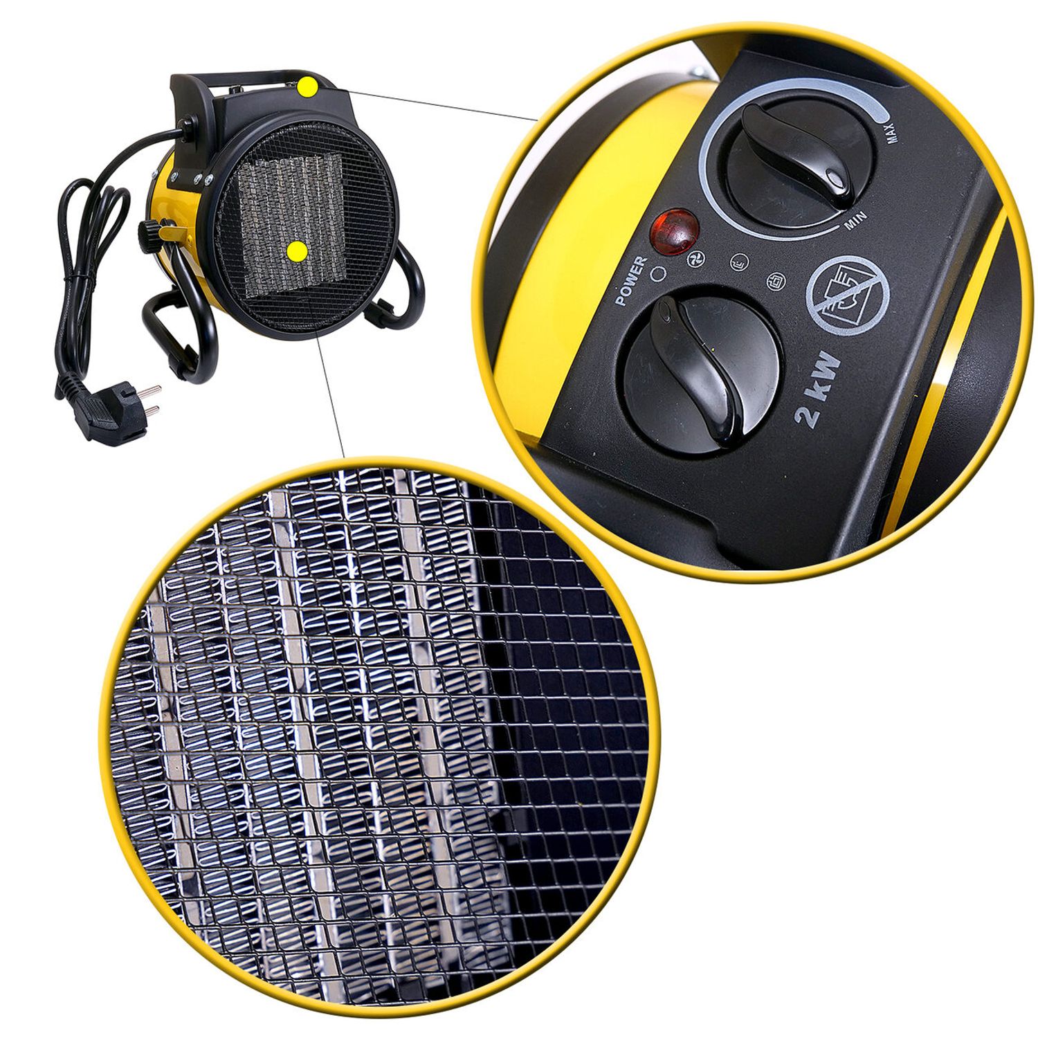 Incalzitor electric ceramic PTC 2000 W, 197 m&sup3;/h fotografia produsului View 4 L