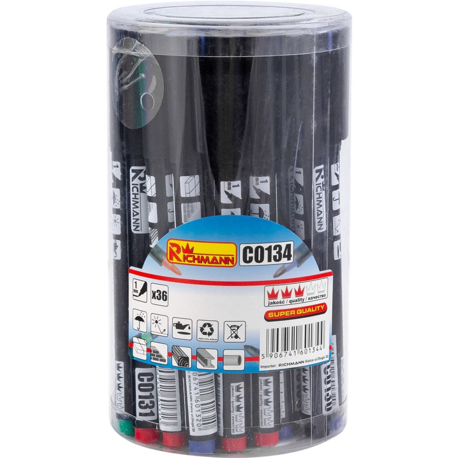 Marker permanent subtire, 4 culori, set 36 buc, Richmann fotografia produsului View 6 L