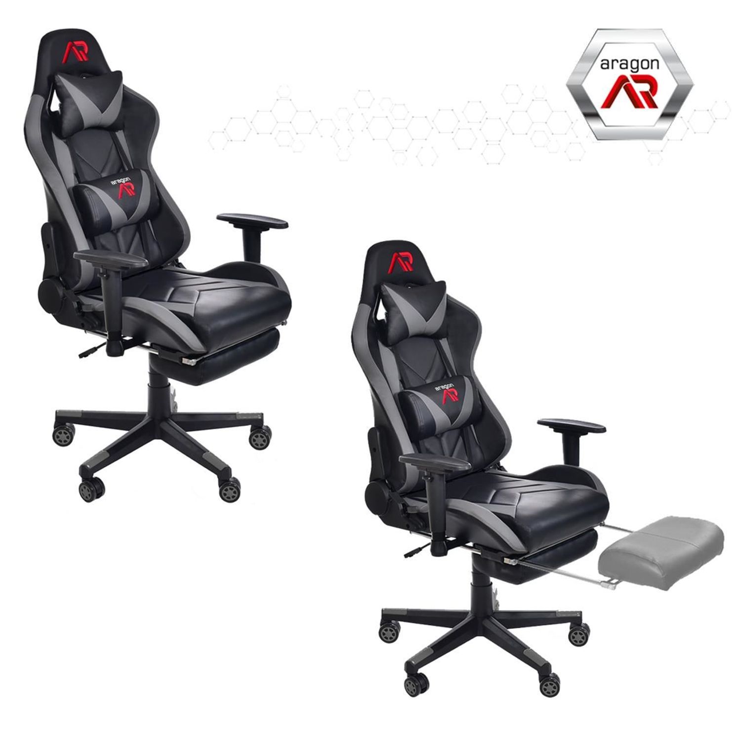 Scaun de gaming negru cu suport de picioare + mousepad cadou fotografia produsului View 5 L