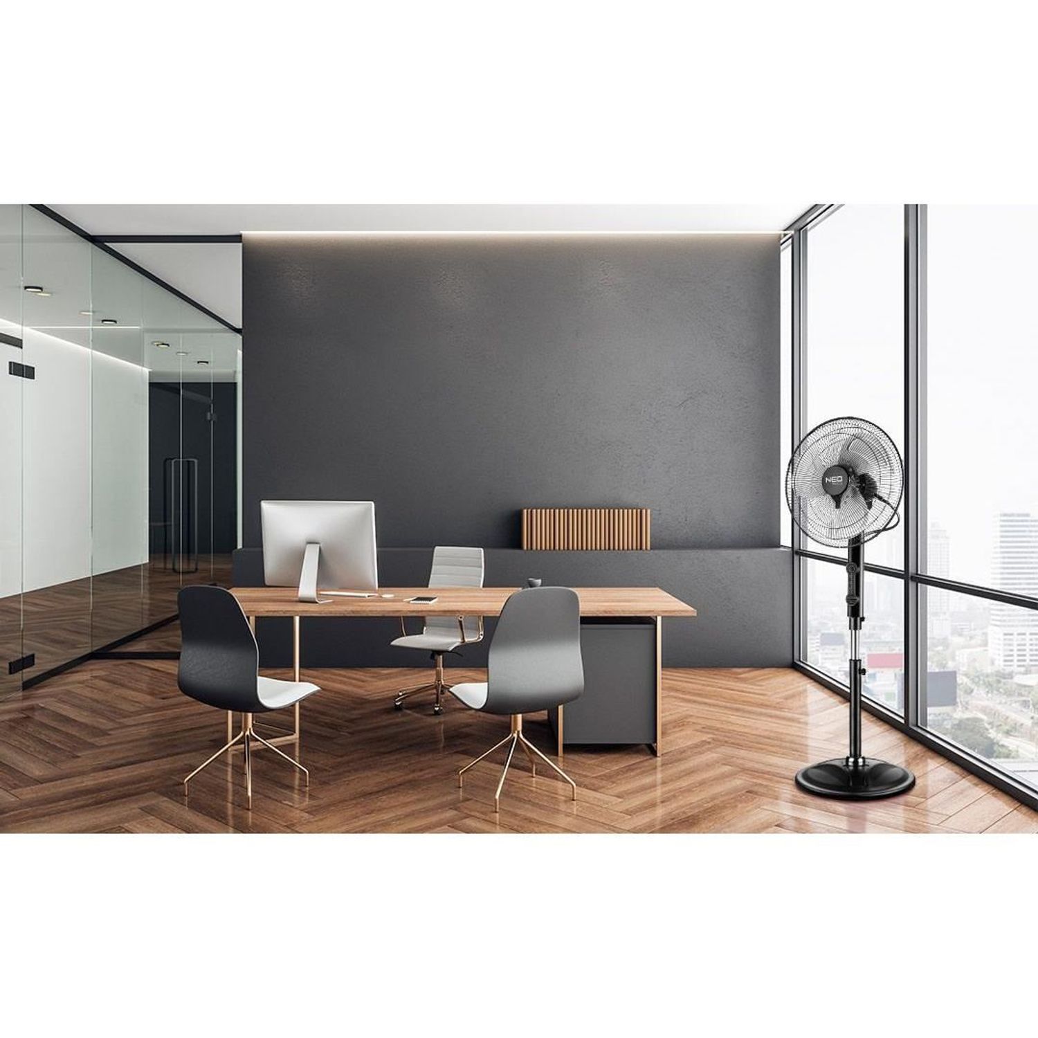 Ventilator cu picior, 80 W, telecomanda, 3 viteze, 45 cm, NEO fotografia produsului View 2 L