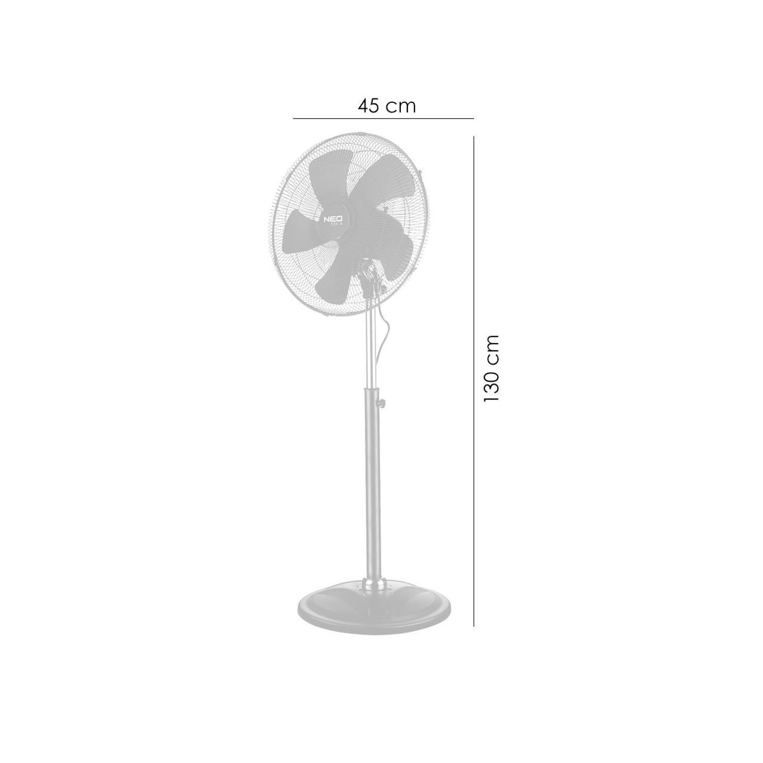 Ventilator cu picior, 100 W, 3 viteze, 45 cm, NEO fotografia produsului View 6 L