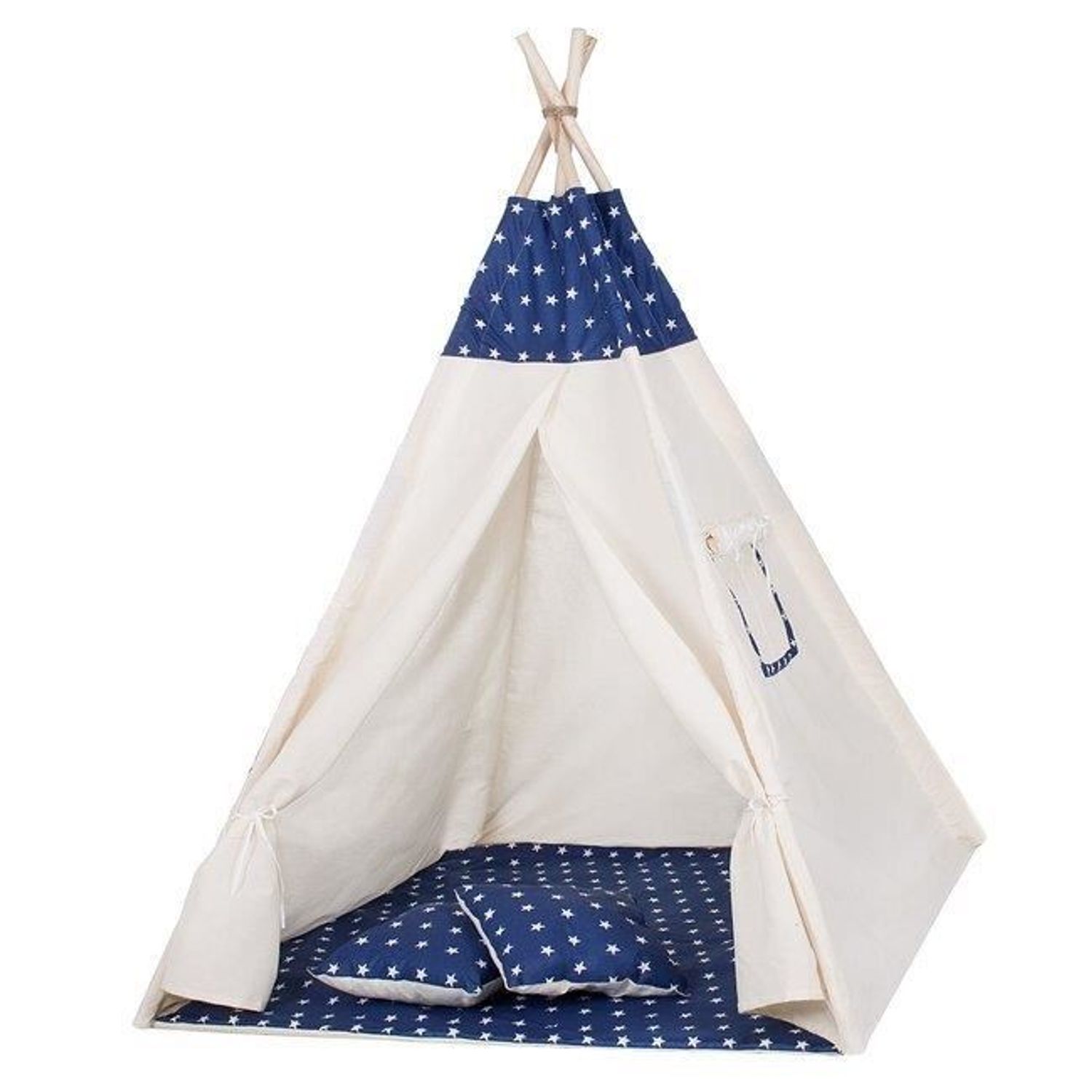 Cort de joaca pentru copii, stil indian       , bleumarin cu stele, 120x100x160 cm, Springos fotografia produsului