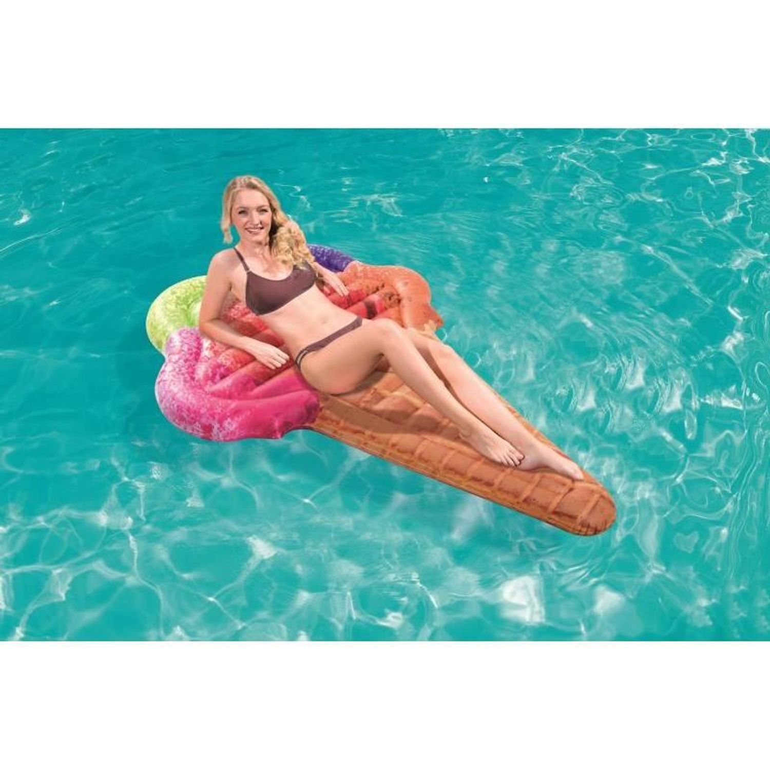 Saltea de apa gonflabila, model inghetata, multicolor, 188x130 cm, Bestway fotografia produsului View 2 L
