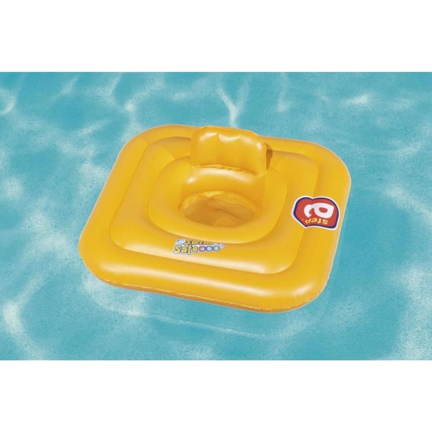 Colac inot pentru copii, gonflabil, patrat, cu spatar, portocaliu, 76x76 cm, Bestway fotografia produsului View 4 L