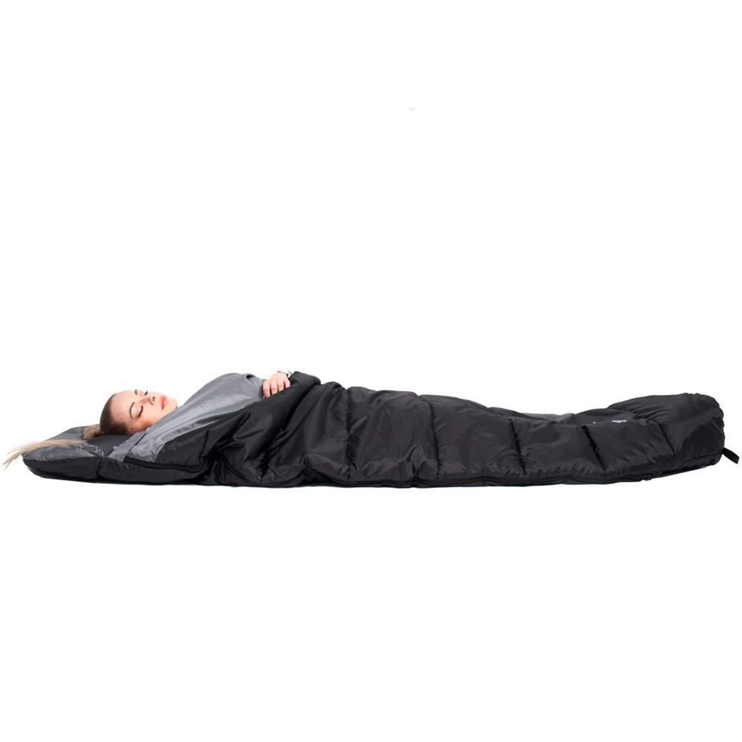 Sac de dormit, turistic, negru si gri, 220x50/80 cm, Springos fotografia produsului View 3 L