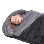 Sac de dormit, turistic, negru si gri, 220x50/80 cm, Springos fotografia produsului View 17 S