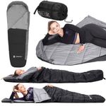 Sac de dormit, turistic, negru si gri, 220x50/80 cm, Springos fotografia produsului View 13 S