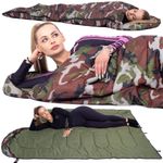 Sac de dormit, turistic, 2 in 1, camuflaj, 210x73 cm, Springos fotografia produsului View 18 S