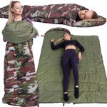 Sac de dormit, turistic, 2 in 1, camuflaj, 210x73 cm, Springos fotografia produsului View 23 S