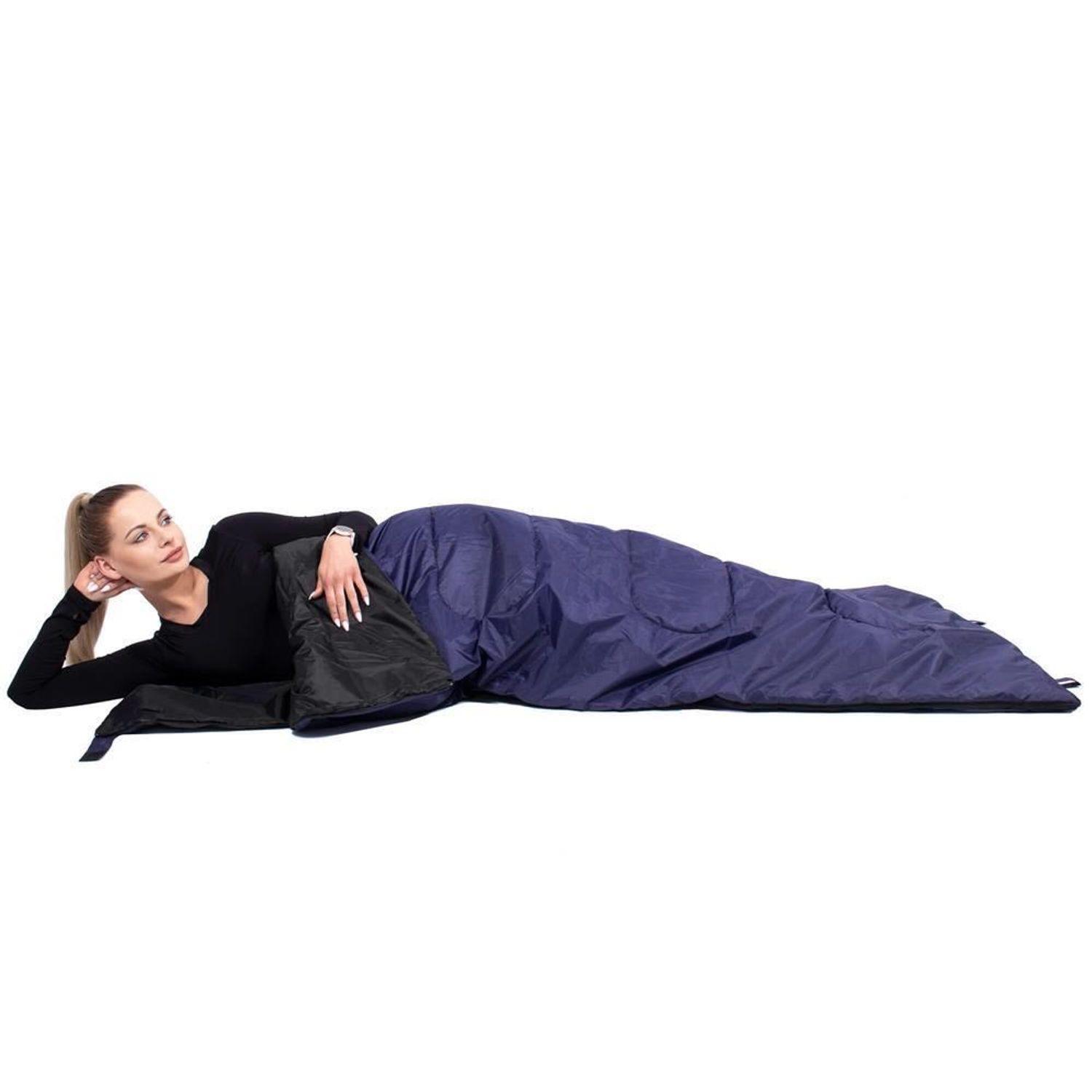 Sac de dormit, turistic, 2 in 1, albastru, 190x73 cm, Springos fotografia produsului View 16 L