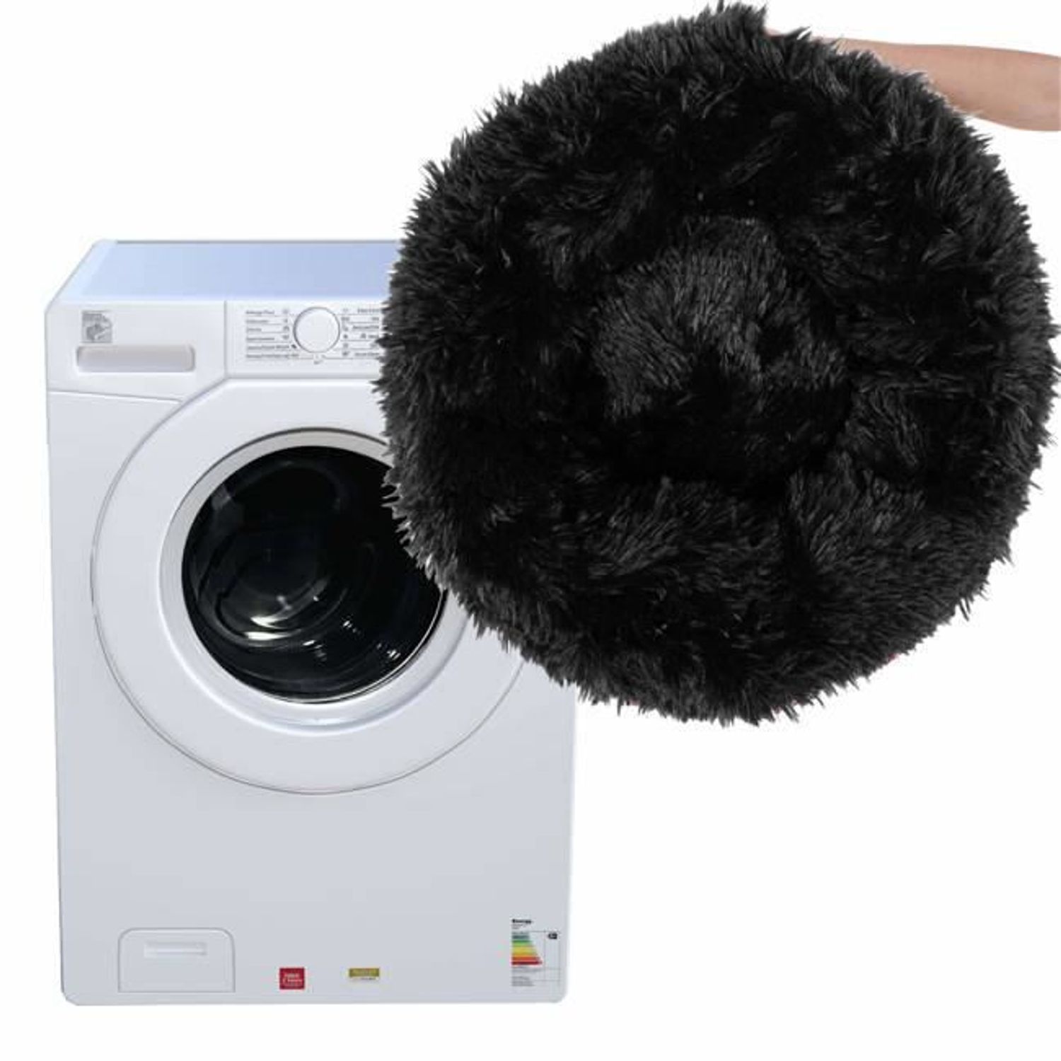 Culcus moale, pentru caine/pisica, negru, 60 cm fotografia produsului View 4 L