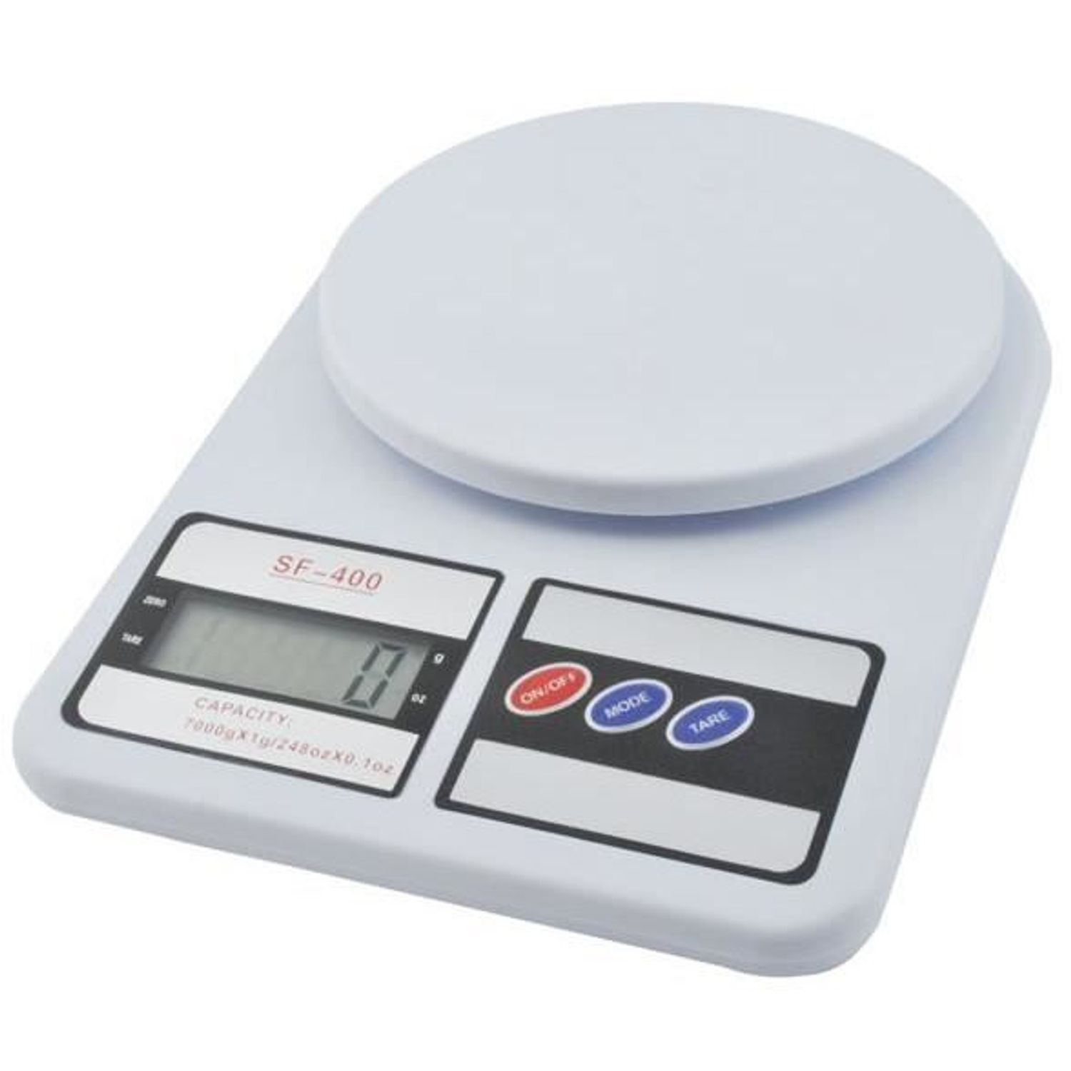 Cantar electronic de bucatarie, max 7 kg, alb, 2xAA, 14.5 cm/14x24 cm fotografia produsului
