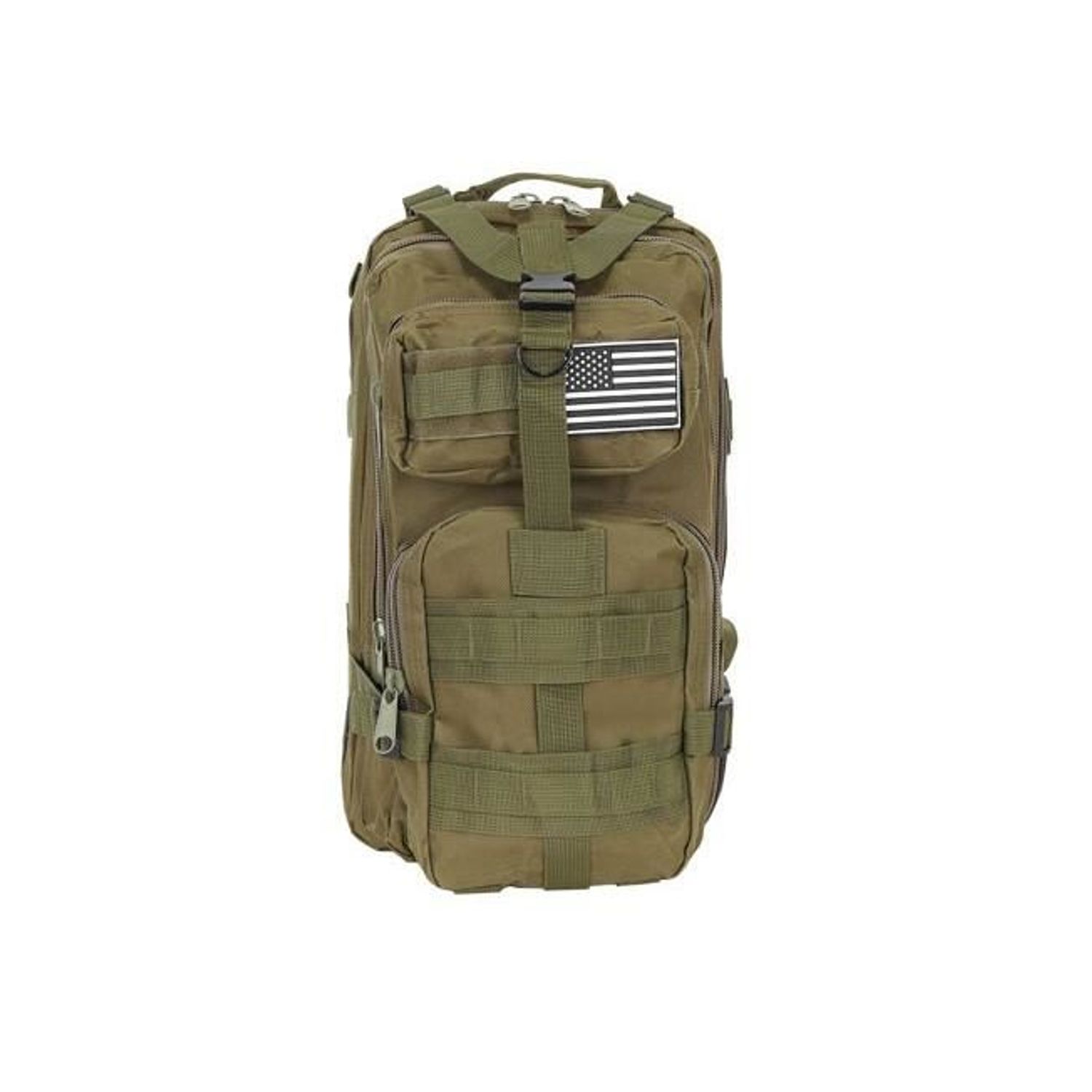 Ghiozdan/rucsac tactic, 5 compartimente, poliester 600D, verde, 20 L, 29x20x45 cm, Isotrade fotografia produsului View 18 L