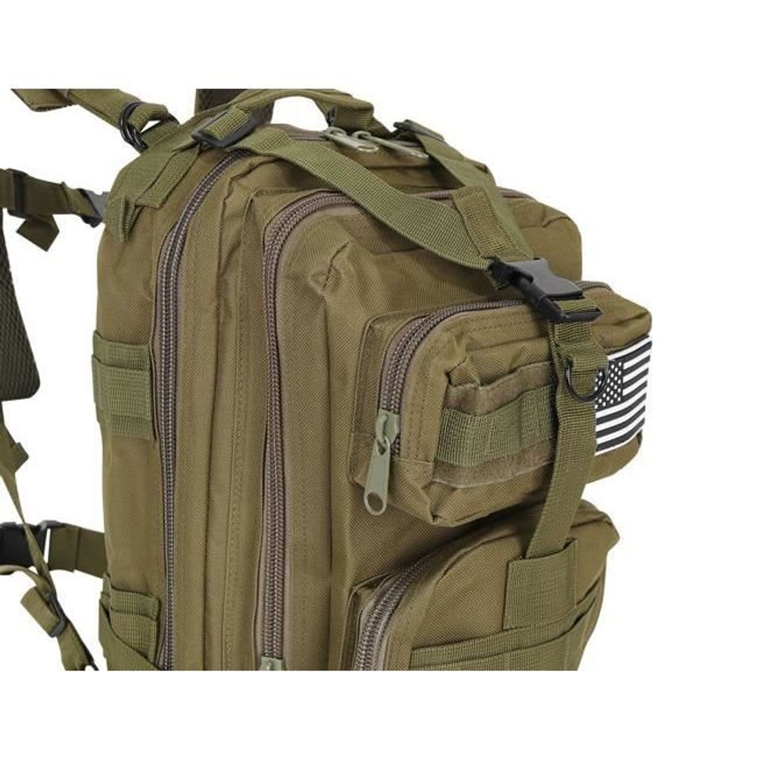 Ghiozdan/rucsac tactic, 5 compartimente, poliester 600D, verde, 20 L, 29x20x45 cm, Isotrade fotografia produsului View 5 L